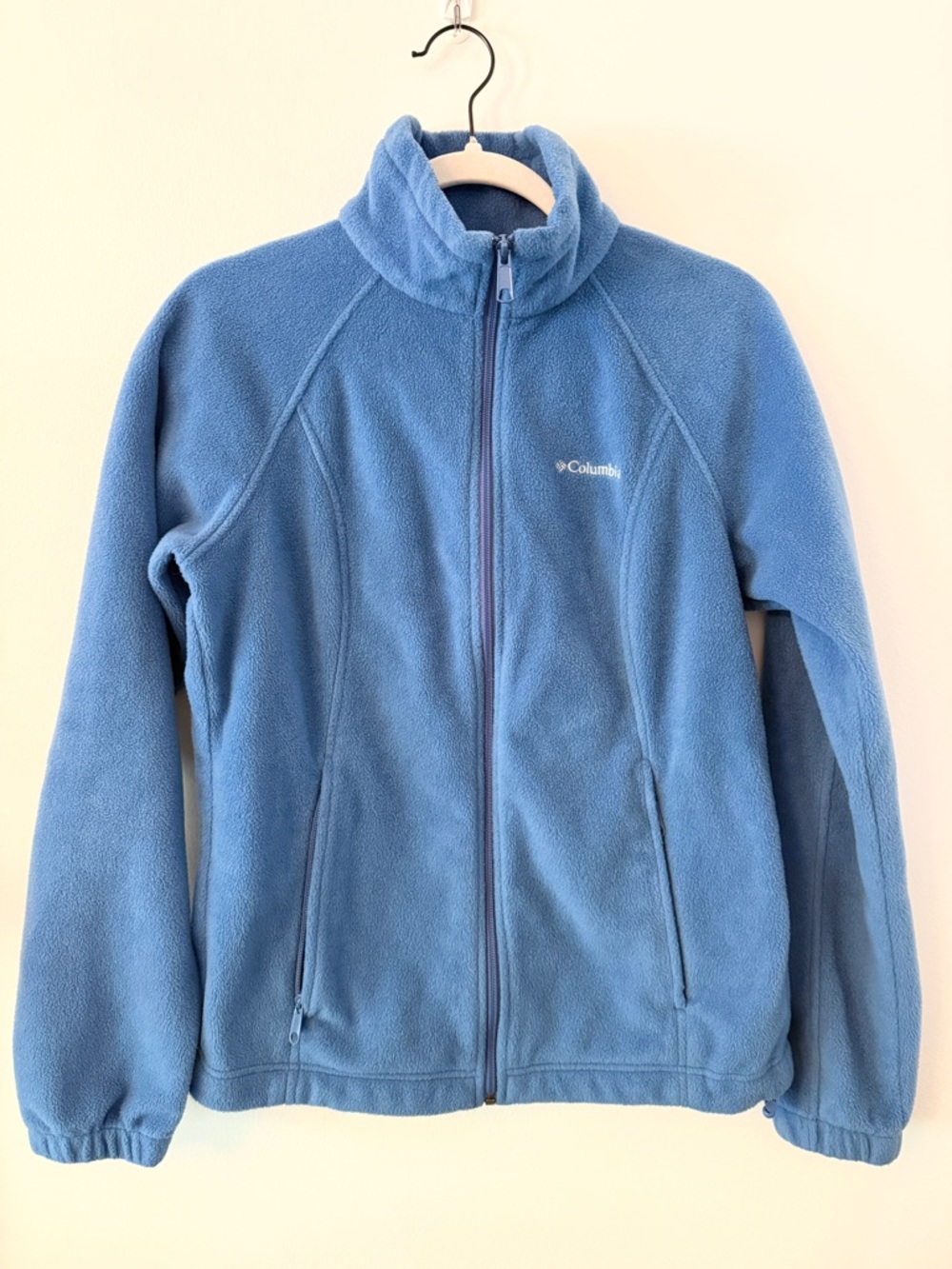 Columbia Fleece Jacket Full Zip Blue Adjustable‎ Hem Size Medium